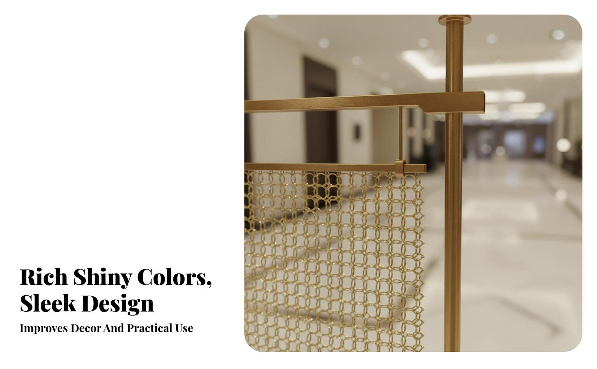 Metal Screen Partition Sturdy Stainless Steel Hollow-out Room Divider Luxury Design Decorative Art Screen for Designers, Hotel, Clubhouse, Restaurant