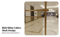 Metal Screen Partition Sturdy Stainless Steel Hollow-out Room Divider Luxury Design Decorative Art Screen for Designers, Hotel, Clubhouse, Restaurant