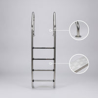 Stainless Steel Pool Ladder Polished Swimming Pool Ladder Anti-Slip for in-Ground Pools