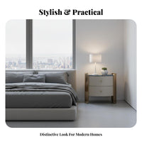 Rounded Two-Drawer End Table versatile Nightstand Minimalist artistic aesthetic