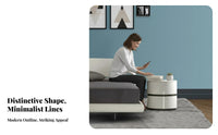 Luxury Look Nightstand with Drawers Modern Design Oval End Table with 2 Drawers Minimalist design and aesthetic Bedside Cabinet Large Storage Capacity for Apartment Dwellers, homeowners, Adults, Home Decoration, Living Room, Hallway