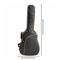 Folk Guitar Bag Portable Padded Guitar Case Heavy-Duty for Travel