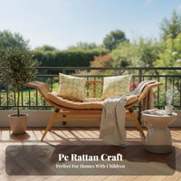 Single Sofa Chair with Armrests Woven Supportrest Armchair Contemporary Aesthetic Ergonomic Shape for Balcony, Living Room