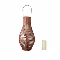 Bamboo Floor Lantern with Handle Decorative for Lobby