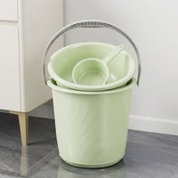 Household Portable Large Capacity Water Bucket Set with Basin and Ladle for Dormitory and Multi-functional Storage