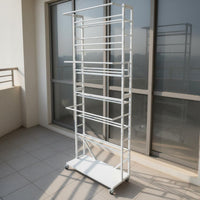 Adjustable Flower Stand 5 Tiered Plant Shelf Mobile with Wheels Sturdy Metal Construction Easy Assembly Suitable for Gardeners Balcony Living Room Sunroom
