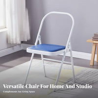 Padded Seat Iyengar Mind-Body Practice Chair Stable Design Folding Mind-Body Practice Chair Non-Slip Feet Fitness Equipment Portable and Space-Saving for Beginners, Seniors, Home Gym