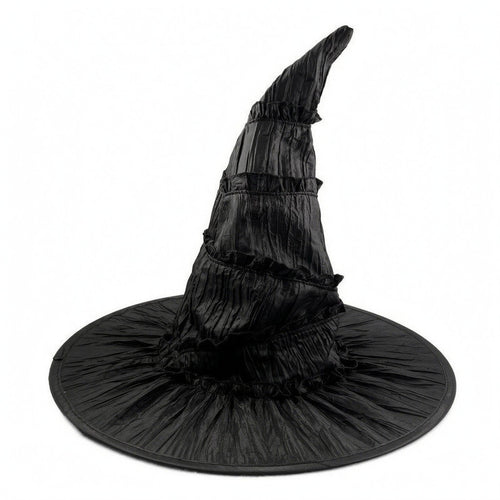 Black Pointed Witch Cap Taffeta-Style Black Witch Hat Lightweight