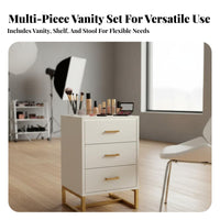 Makeup Vanity with Lights Large Storage Capacity Professional Makeup Desk Wear-resistant Tabletop Vanity Table with Lighted Mirror Sturdy Frame Suitable for Teenagers Home Salon Dressing Room Beauty Studio