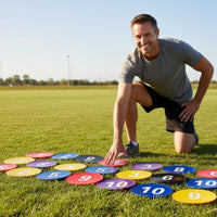 10 Pieces Numbered Flat Markers Flexible Numbered Training Discs Non-Slip Flat Point Markers for Coaches, Athletes