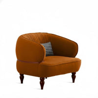 Highrear Single Sofa Retro Artistic Design Upholstered Upholstered Armchair with Side Guards Armchair Designer-Inspired Non-Slip