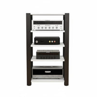 2 Pieces Steel AV Shelf Multi-tier Amplifier Stand Adjustable Shelves Heavy Duty Cabinet Suitable for Audiophiles Living Room Entertainment Space