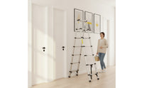 Anti-Slip Double-Sided Step Ladder Space-Saving Step Ladder with Handrail Stable Sturdy for DIYers, Home, Garage