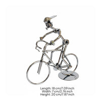 Iron Bike Figurine Artisanal Metal Cycle Sculpture Static Model
