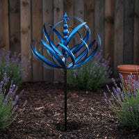 Blue Wind Decorative Outdoor Decor Effortless Rotation for Lawn