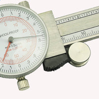 Double Pointer Dial Caliper Double Scale Stainless Steel Vernier Caliper for Engineers, Mechanics, Machine Shop
