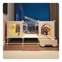 Indoor dog house with toilet