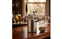 Mini Keg with Tap Stainless Steel Beer Keg System Growler Tap System Portable Dispenser Adjustable for Homebrewers, Home Bar