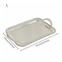 Mirrored Tray Decorative Handled Serving Tray Mirror Polished