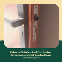 Universal door lock frame, quiet latch, interior privacy lock, adjustable for wooden room doors, easy installation, home security