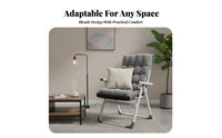Foldable Nap Chair Extendable Footrest Padded Folding Lounger sturdy Duty