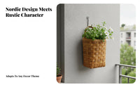 Woven on the on wall Pouch Decorative Storage Basket adaptable for Renters, Homeowners