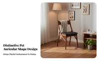Feline Protruding Backrest-Shaped Rprotruding Backrest-Shaped Chair Vintage and Design Feature Seat Sturdy Wood Legs Stable