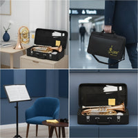 Polished Trompeta De Bolsillo Con Kit Completo Compact Trompeta De Bolsillo Con Guantes Portable Instrumento Lightweight for Rehearsals