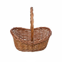 Oval Wicker Basket with Handle Tapered Oval Wicker Basket Artisanal