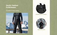 Unisex Waterproof Insulated Bib Pants, Winter Outdoor