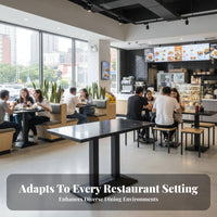 Rectangular 4-Person Canteen Unit Easy to Clean Commercial Furniture long-lasting Build Waterproof Surface for Restaurant Owners