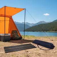 2 Pieces Steel Shelter Support Rods Additional Long Steel Shelter Poles Tarp Poles Long-Lasting Camping Equipment Easy Assembly