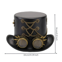Steampunk Top Hat with Goggles Cosplay Steampunk Top Hat Gothic for Themed Parties