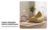 Structured Lounger Lazy Sofa Padded Floor Seat Japanese Design Easy to Clean for Readers, Console Players, Perusing Nook