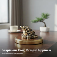 Feng Shui Wealth Frog Tea Pet Golden Toad Figurine Vintage Design