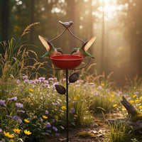 Metal Garden Stake Bird Bath Multi-Function Bird Bath Feeder Decorative for Yard