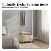 Rolling Clothes Rack Freestanding Garment Stand Multi-Functional for Dorm Room
