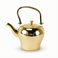 Teapot with Curved Spout Polished Kettle with Arched Handle Tabletop Tea Kettle for Kitchen Counter