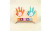 Math Learning Board with Felt Hands Educational Wooden Counting Board Hand Number Math Toy Fine Motor Skills for Preschoolers