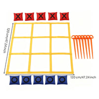 Portable Noughts and Crosses Toe Bean Bag Toss Game Interactive Noughts and Crosses Toe Game with Bean Bags Sturdy Washable for Family, Kids