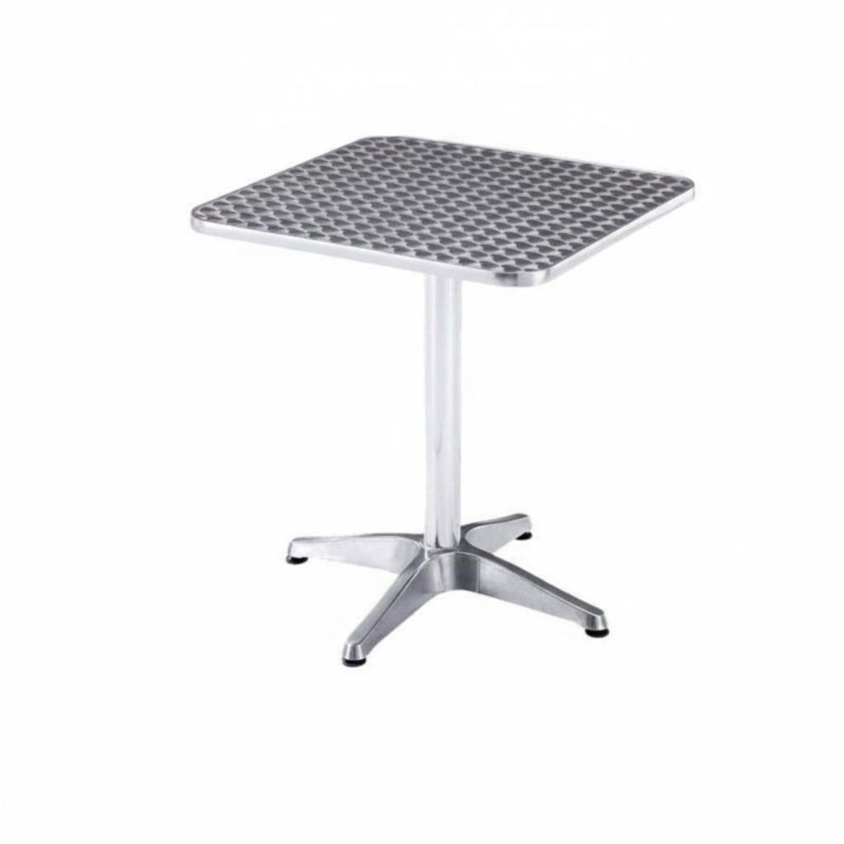 Folding Chair and Pedestal Table Utilitarian Look Square Table with 4 Chairs Retro Vintage lookSaving for Snack Bar, Food Court