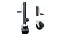 Trailer Jack Swivel Caster Side Crank Trailer Jack with Dual Wheels Reinforced Hardware for Utility Trailers