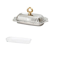 Butter Dish with Lid Sturdy Butter Keeper with Glass Liner Polished for Brunch