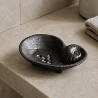 Cast Iron Soap Dish Vintage-Design Shell Jewelry Tray Decorative Spiral