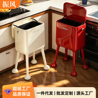 Kitchen Trash Can with Lid, Pedal-Free, Tall, Mobile, Large Capacity, 2026 New Style