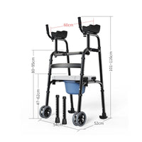 Upright Folding Walking Assistant Strolling Support Height Adjustable Standing Gait Support with Armrests Foldable Folding