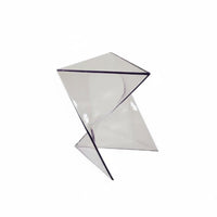 Transparent Look Twisted Prism Side Table Geometric Design Nightstand Space-Saving Indoor Furnishing Compact for Apartment Dwellers, Homeowners, Gift Givers, Living Room, Bedroom, Entryway, Office
