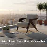 Upholstered Wooden Armchair Sturdy Wood Frame Upholstered Armchair Contemporary Design Ergonomic Comfort for Book Lovers
