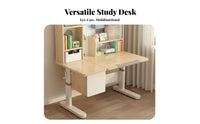 Kids Desk and Chair Set Solid Wood Construction Height Adjustable Study Desk Rounded Corner Design children's Writing Table for Girls, Home, Playroom