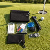 Golf Club Care Brush Cleaning Set Maintenance Supplies Black Red With Portable Towel